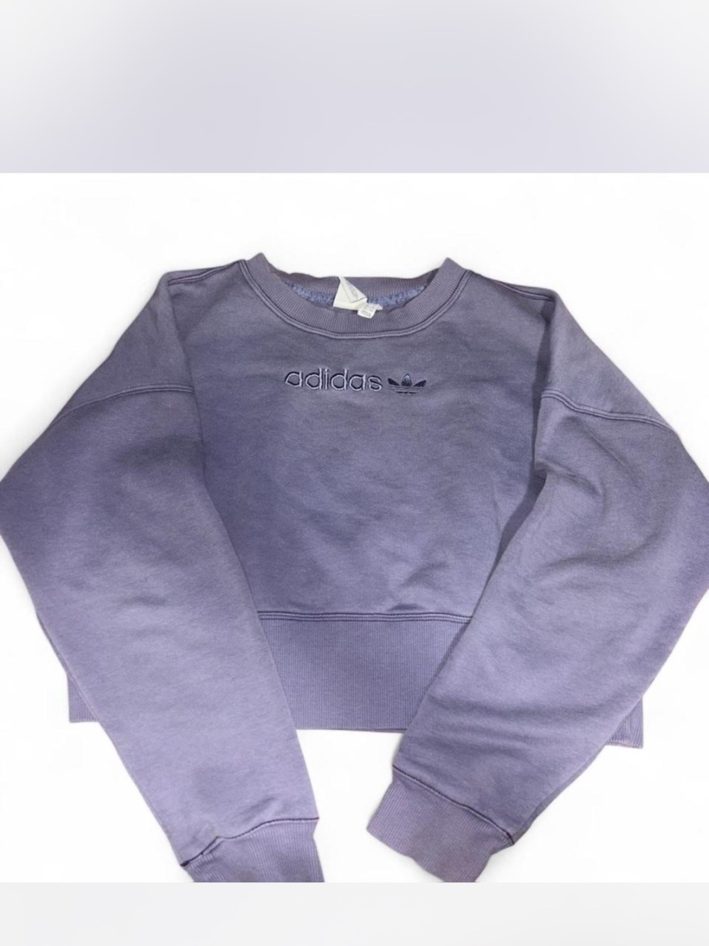 adidas Women’s purple cropped Crewneck Sweatshirt